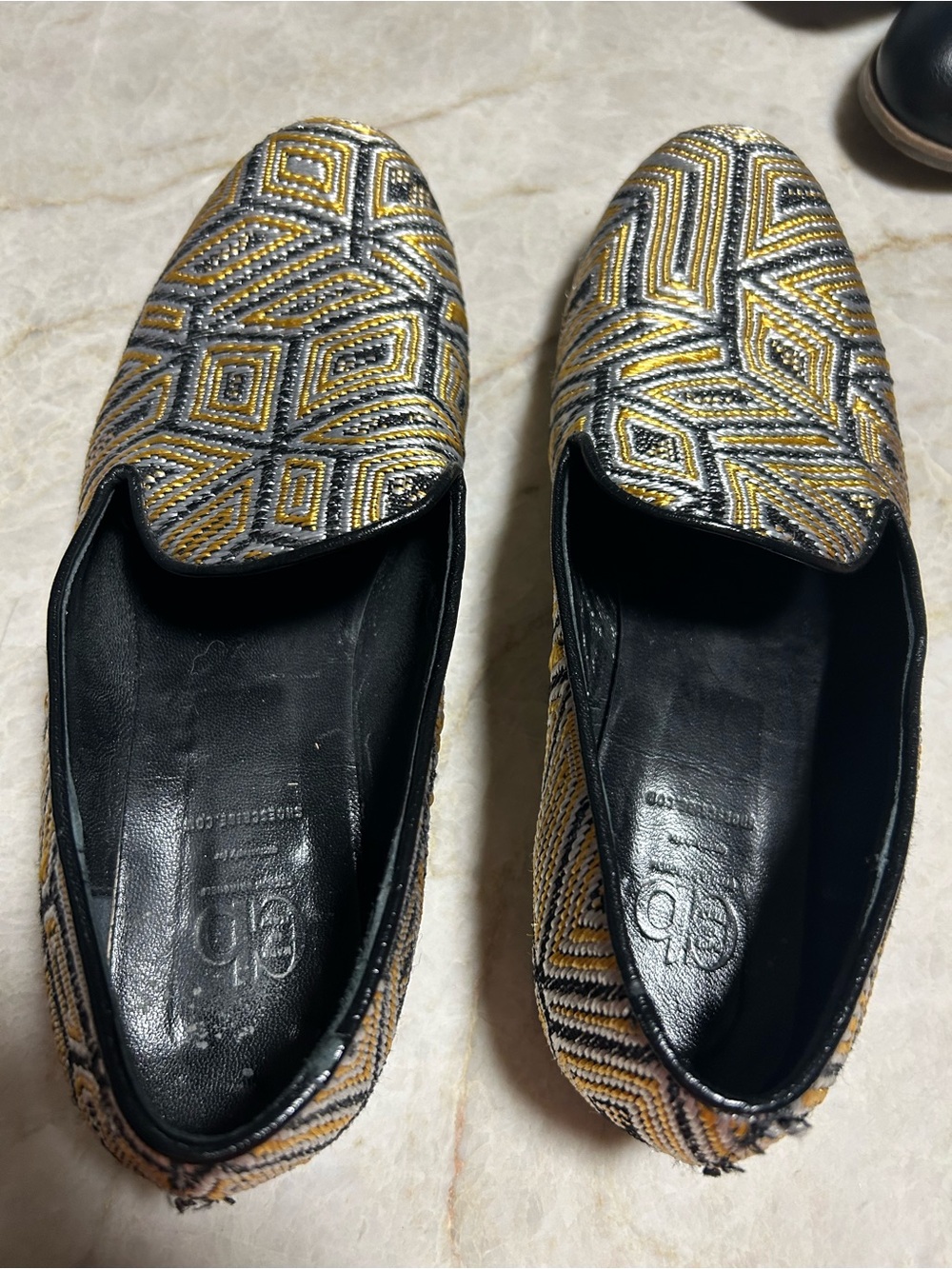 CB Made in Italy Gold & Silver Loafers
